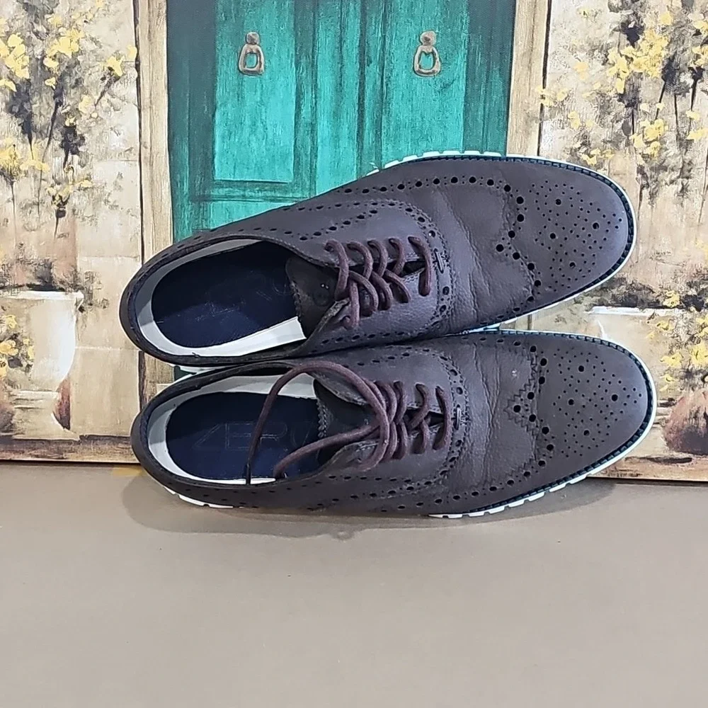 COLE HAAN Grand.OS Men's 8.5M Brown Zerogrand Wingtip Oxford Shoes C29769
